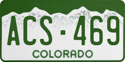 CO license plate ACS469