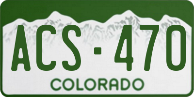 CO license plate ACS470