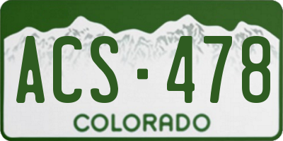 CO license plate ACS478