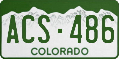 CO license plate ACS486