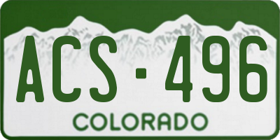 CO license plate ACS496