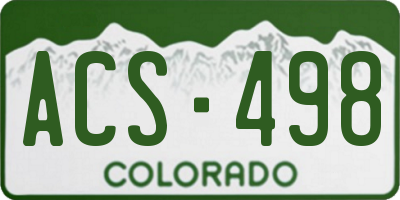 CO license plate ACS498