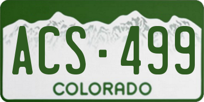 CO license plate ACS499