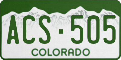 CO license plate ACS505