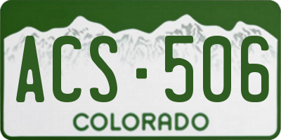 CO license plate ACS506