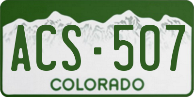 CO license plate ACS507