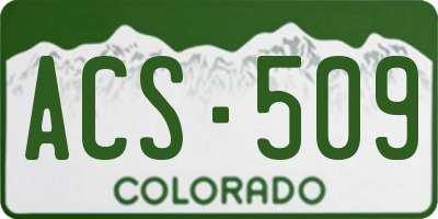 CO license plate ACS509