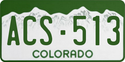 CO license plate ACS513