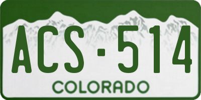 CO license plate ACS514