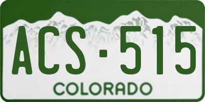 CO license plate ACS515