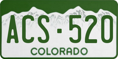 CO license plate ACS520