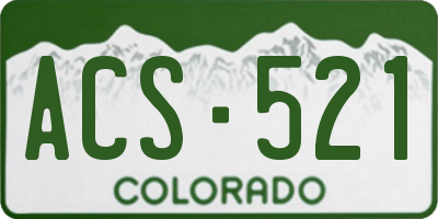 CO license plate ACS521