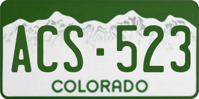 CO license plate ACS523