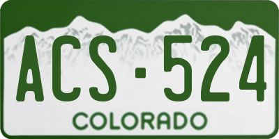 CO license plate ACS524