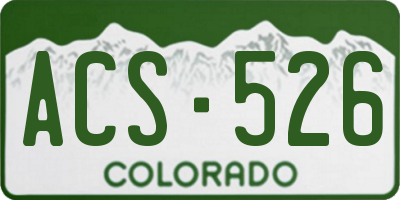 CO license plate ACS526