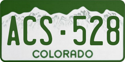 CO license plate ACS528