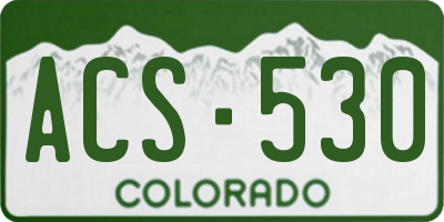 CO license plate ACS530
