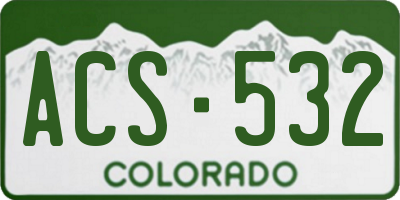 CO license plate ACS532