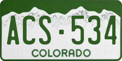 CO license plate ACS534