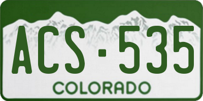 CO license plate ACS535