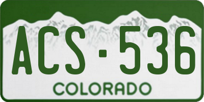 CO license plate ACS536