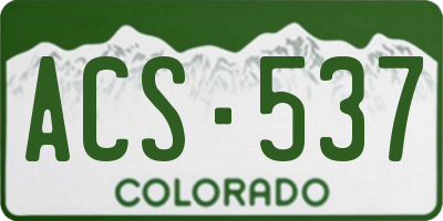 CO license plate ACS537