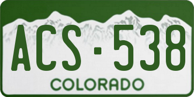 CO license plate ACS538