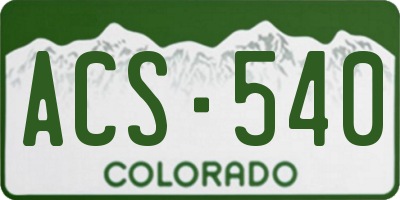 CO license plate ACS540