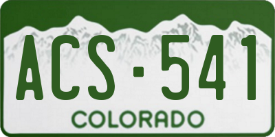 CO license plate ACS541