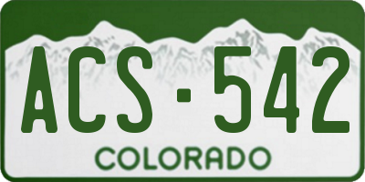 CO license plate ACS542