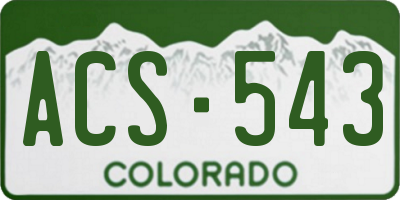 CO license plate ACS543