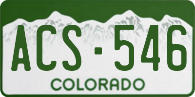 CO license plate ACS546