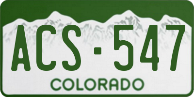 CO license plate ACS547