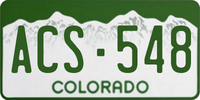 CO license plate ACS548