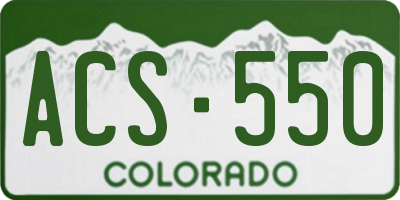 CO license plate ACS550