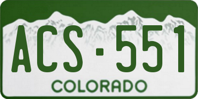 CO license plate ACS551