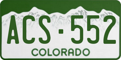 CO license plate ACS552