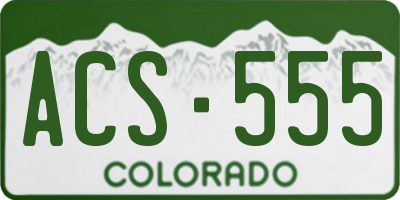 CO license plate ACS555