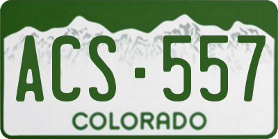 CO license plate ACS557