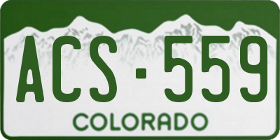 CO license plate ACS559