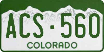 CO license plate ACS560