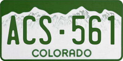 CO license plate ACS561