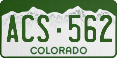 CO license plate ACS562