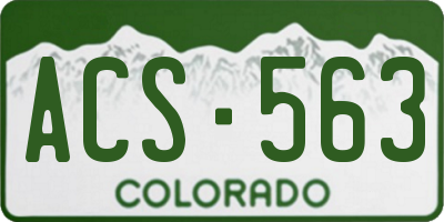CO license plate ACS563