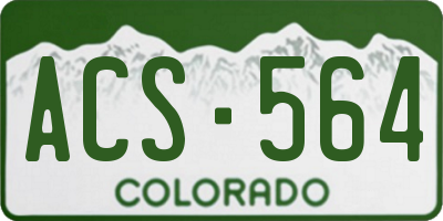 CO license plate ACS564