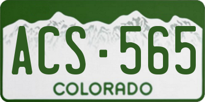 CO license plate ACS565
