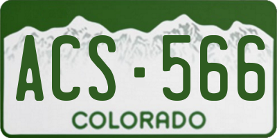 CO license plate ACS566