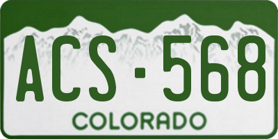 CO license plate ACS568