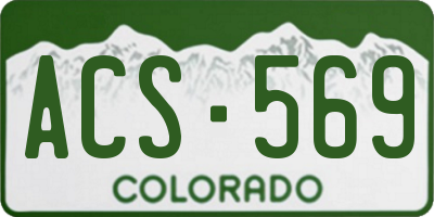 CO license plate ACS569