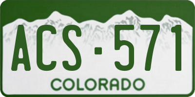CO license plate ACS571